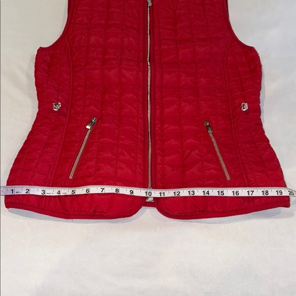 Olsen Europe Quilted Vest Red Sporty Design Classy Women's Size 10 - Picture 12 of 16
